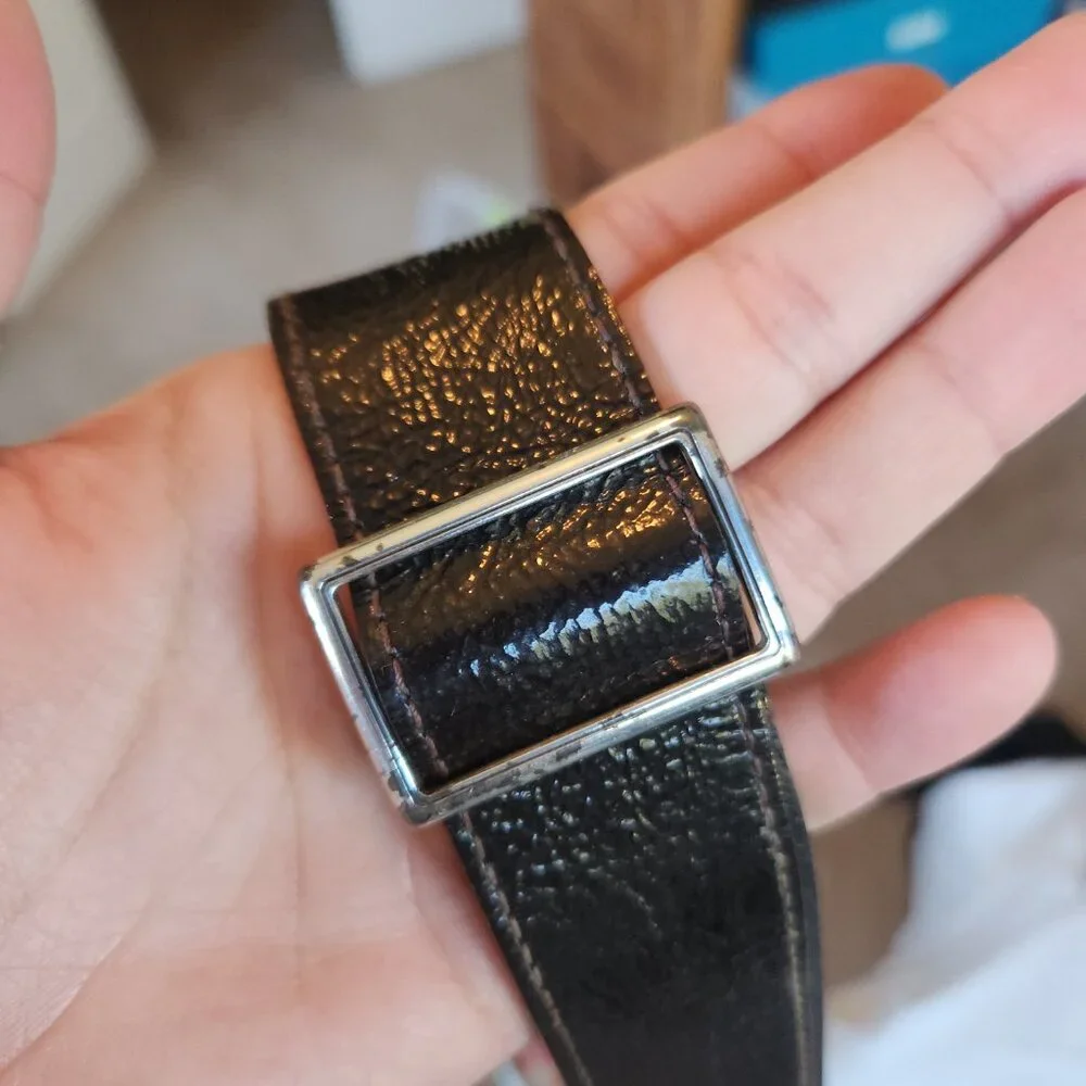 Brighton Crossbody Leopard Heart Pink and Red Pattern Purse w/Dark Leather - Picture 7 of 8